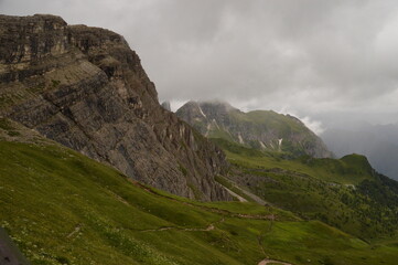 Fototapeta na wymiar Climbing and hiking on the Via Ferratas of Northern Italy's Dolomite Mountains around Cortina and South Tyrol