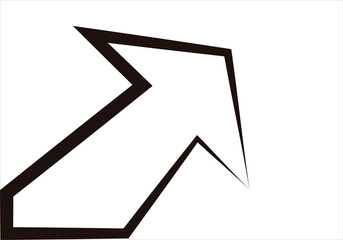 Flecha negra en fondo blanco de aumento.