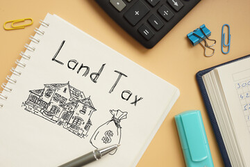 Land tax is shown on the business photo using the text