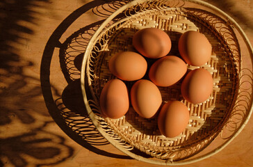 Eggs in a basket