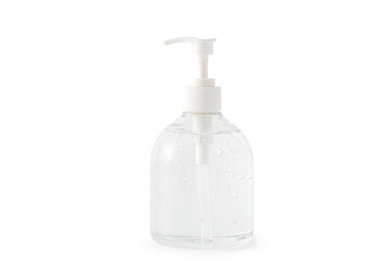 alcohol gel bottle isolated on white background, Washing your hand by alcohol sanitizer gel for protecting infection from a Covid-19 virus.