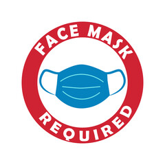 Face mask required sign against covid-19, vector illustration