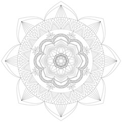 Leaf Flower Petal Coloring Mandala Art Simple Graphic Shape Vector Floral Oriental Outline Vintage Decorative Elements Pattern Illustration Islam Arabic Indian Turkish Mystic Religion Morals Lotus