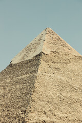 Scenic view over the Pyramids in Giza, Cairo - Egypt. Pyramids Plateau in Giza, Egypt.