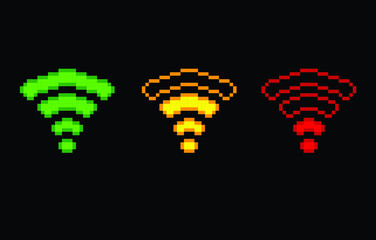 wi-fi signal with pixel art style