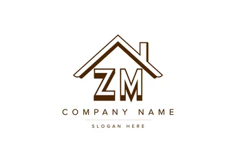 Foto op Aluminium Alphabet letters ZM home or house logo for real estate © Ashir