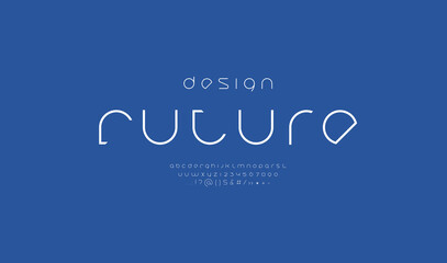 Digital white font, modern alphabet, trendy letters from A to Z and numbers from 0 to 9, vector illustration 10EPS