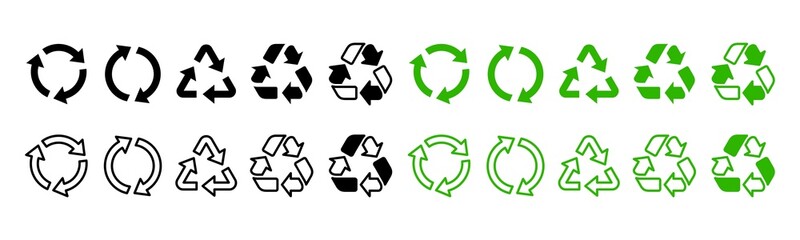 Obraz premium Vector graphic of recycle icon collection