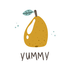 poster with pear. children's print