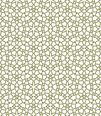 Geometric seamless pattern based on traditional Islamic ornament  Shapes with contours