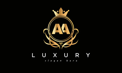 AA royal premium luxury logo with crown
