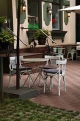 Beautiful view of modern cafe with outdoor terrace