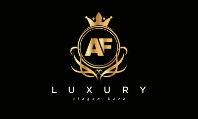 AF royal premium luxury logo with crown