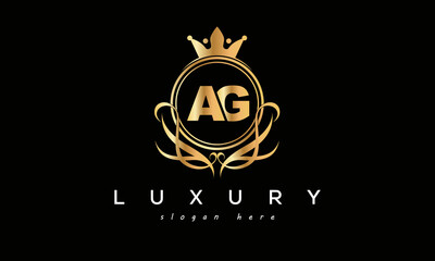 AG royal premium luxury logo with crown