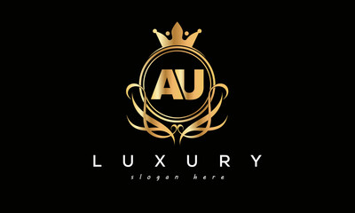 AU royal premium luxury logo with crown