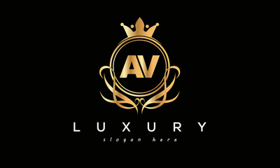 AV royal premium luxury logo with crown