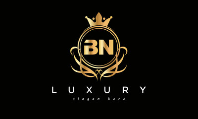 BN royal premium luxury logo with crown