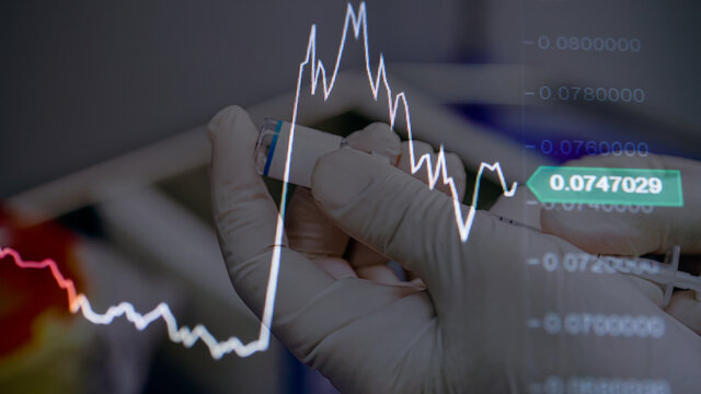 Concept of the Global economic recovery after the Pandemy.  Coronavirus Vaccine success