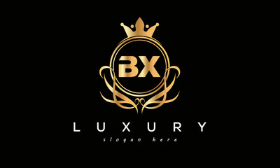 BX royal premium luxury logo with crown
