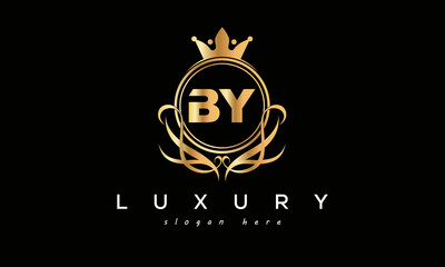 BY royal premium luxury logo with crown