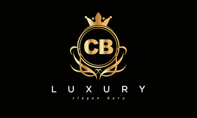 CB royal premium luxury logo with crown