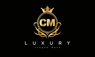CM royal premium luxury logo with crown