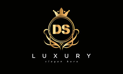 DS royal premium luxury logo with crown