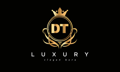 DT royal premium luxury logo with crown