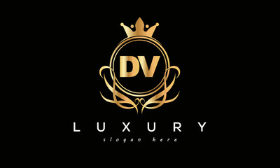 DV royal premium luxury logo with crown