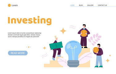 Landing page template for crowdfunding to business ideas, projects or startups