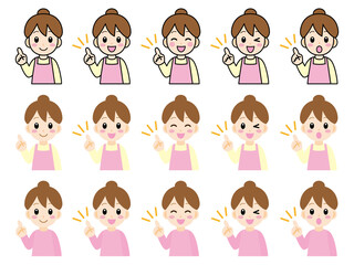 アドバイスする主婦のイラスト＿ベクター