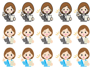 アドバイスするOLのイラスト＿ベクター