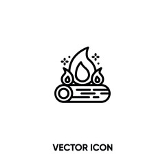 Fire vector icon. Modern, simple flat vector illustration for website or mobile app.Campfire and bonfire symbol, logo illustration. Pixel perfect vector graphics	