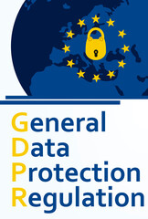 General data protection regulation notice. vector