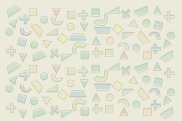 Seamless abstract pattern, flat vector of geometric colorful shapes and figures