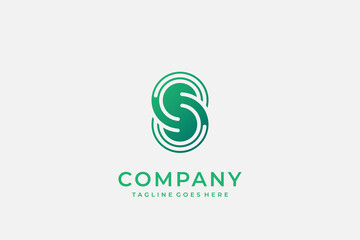 Creative logotype Monogram Logo Letter S design element . usable company and identity. industrial. technology . web icon design