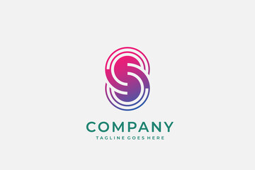 Logotype Letter S logo design element. Creative Modern Monogram Logo  usable for company and identity. industrial. technology . web icon design