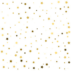Gold stars falling confetti background.