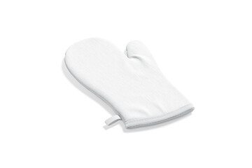 Blank white oven mitt mockup back side view