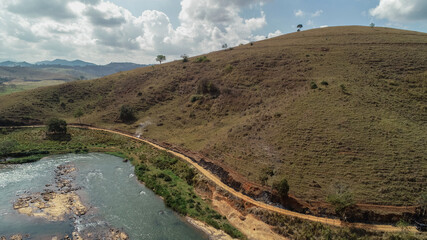 Naklejka premium drought is a problem that is affecting the entire world, in Brazil it is no different. in the interior of Rio de Janeiro, vegetation and climate have changed a lot for some time now. everything is dry