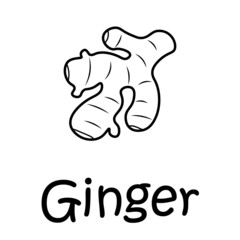 Badge ginger with the inscription. Vector image, eps