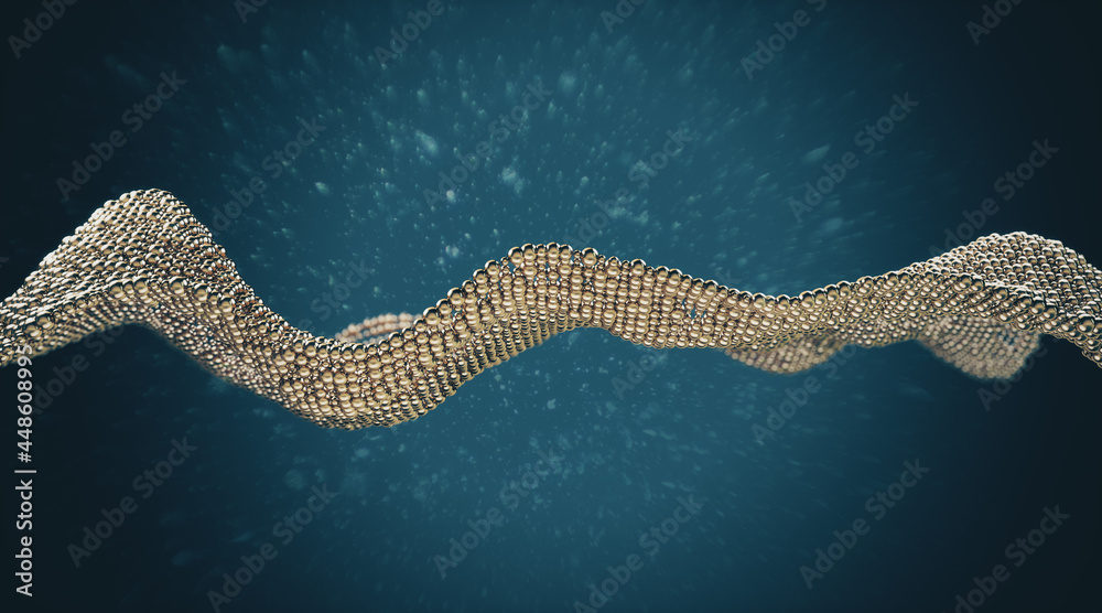 Aufkleber creative shiny bubble wave on blue background. landing page concept. 3d rendering.