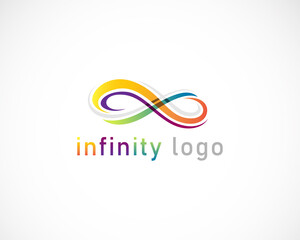 infinity point logo creative business color gradient connect line
