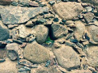 very old manor stone wall