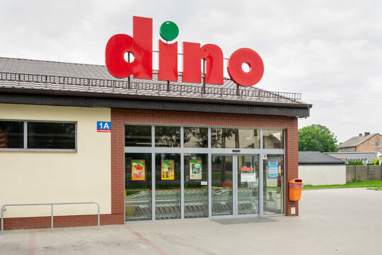 Szczyty, Poland - 25.07.2021 - The Dino chain store in the town of Szczyty