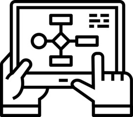 Fototapeta premium Flow chart process icon. Business concept icon style