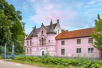 Fototapeta na wymiar Castle d'Oultremont in the former Land van Ever, in Drunen, North Brabant, Province, The Netherlands