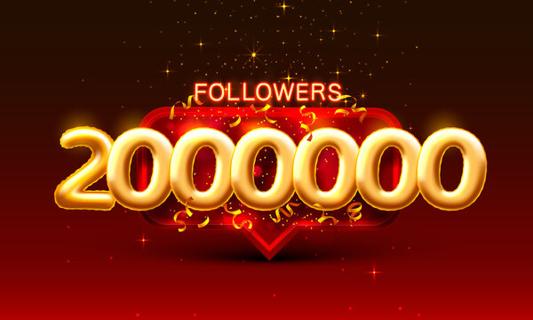Thank you followers peoples, 2000k online social group, happy banner celebrate, Vector