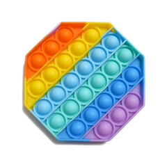 Multicolored pop it toy isolated on white background