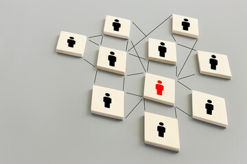 business concept image of puzzle blocks with people icons ,human resources and management concept